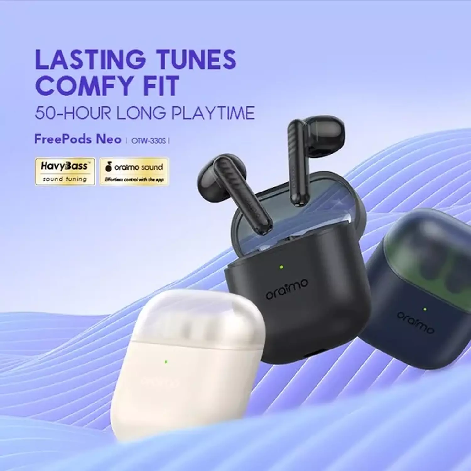Oraimo FreePods Neo ENC Wireless Earbuds OTW-330S - Black 1