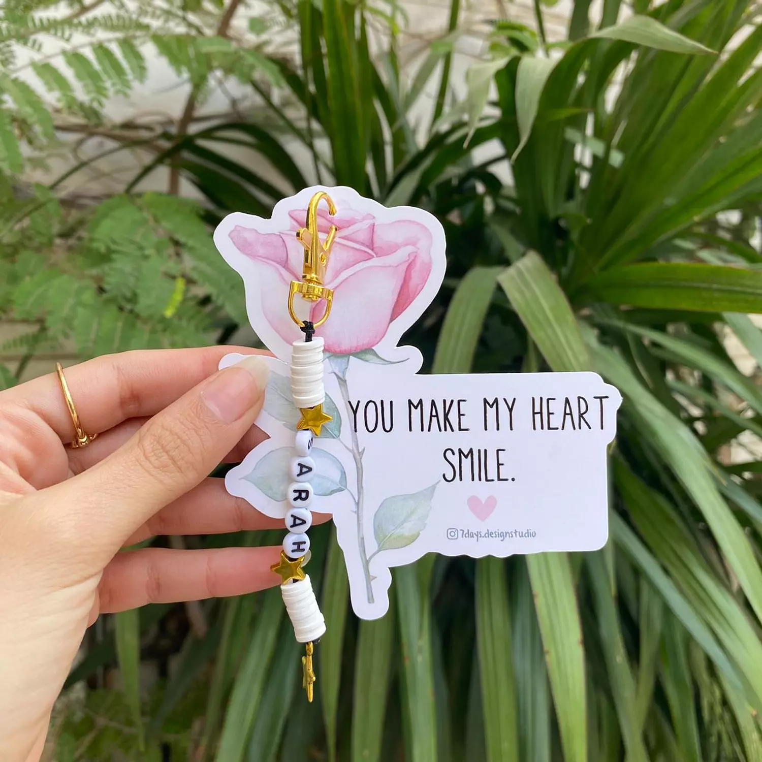 Pink Rose Chain Card     image