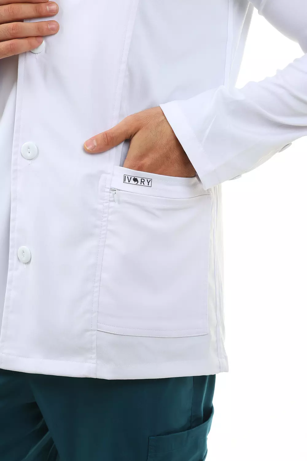 White Elegance Lab Coat Short 11