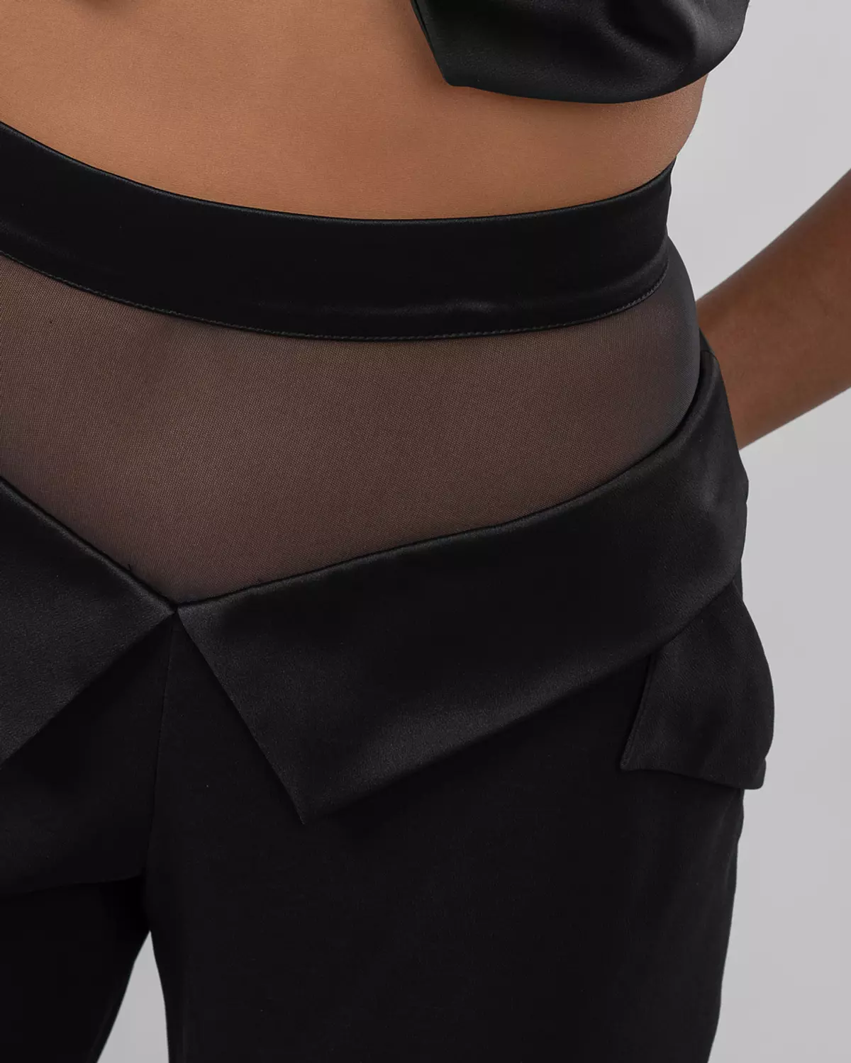 Black Stain Wide-Leg Trousers 4