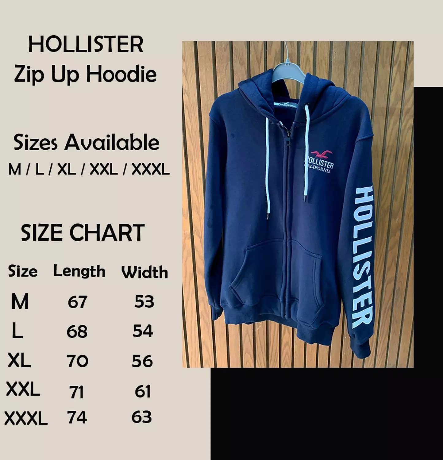Hollister Zip Up Hoodie 3