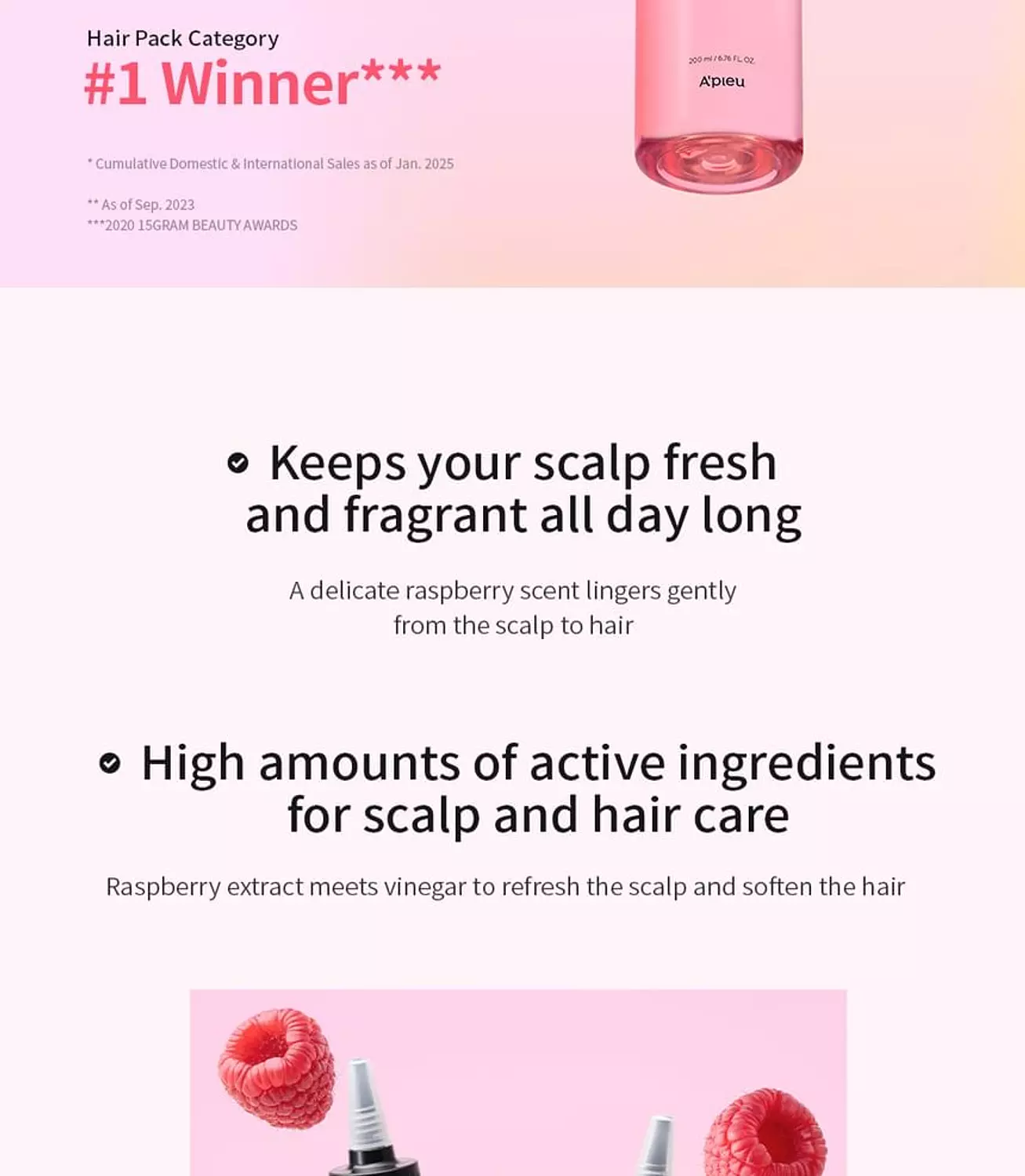 A'PIEU - Raspberry Hair Vinegar 1