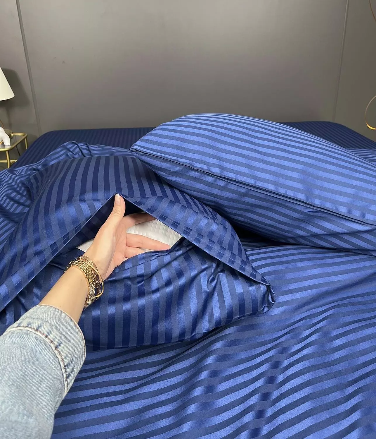 Stripe elastic sheet set image