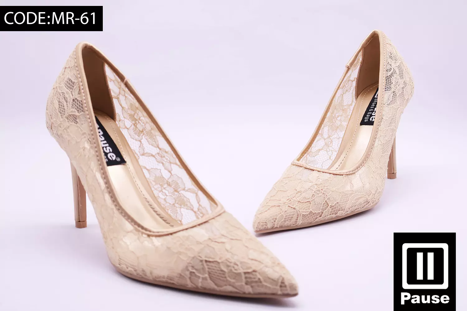 MR-61 LACE STILETTO HEELS  2