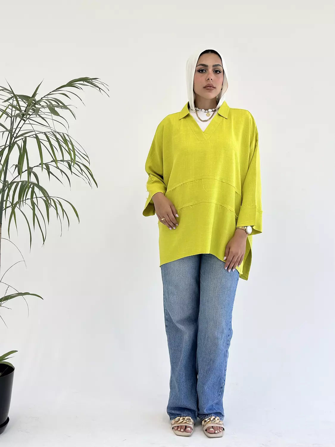 EFFORTLESS BLOUSE IN LIME GREEN