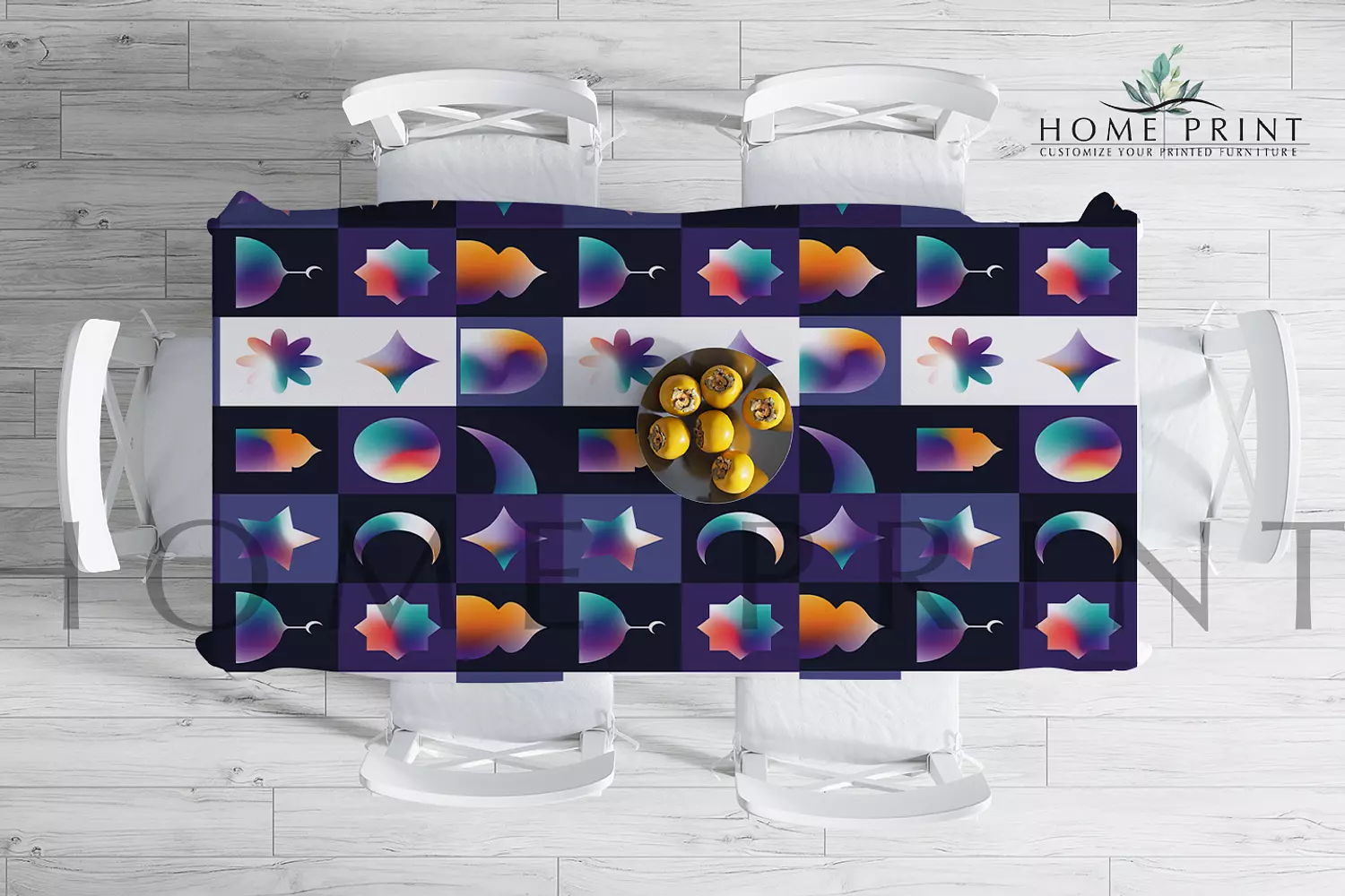 Ramadan Tablecloth - Ramadan Shapes - Multi Color design - 145 cm in 250 cm  image
