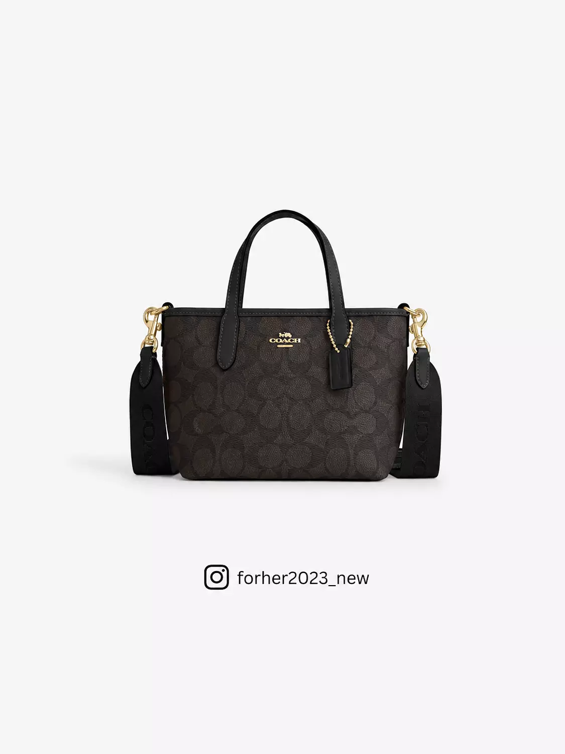 Coach City Mini Tote Bag In Signature Canvas brown gold image