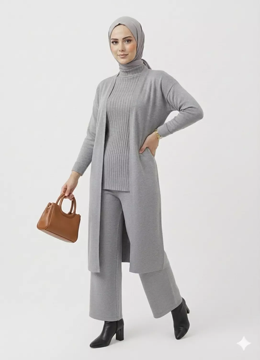 Women's 3-Piece Knit Set (Cardigan, Top & Pants) 3