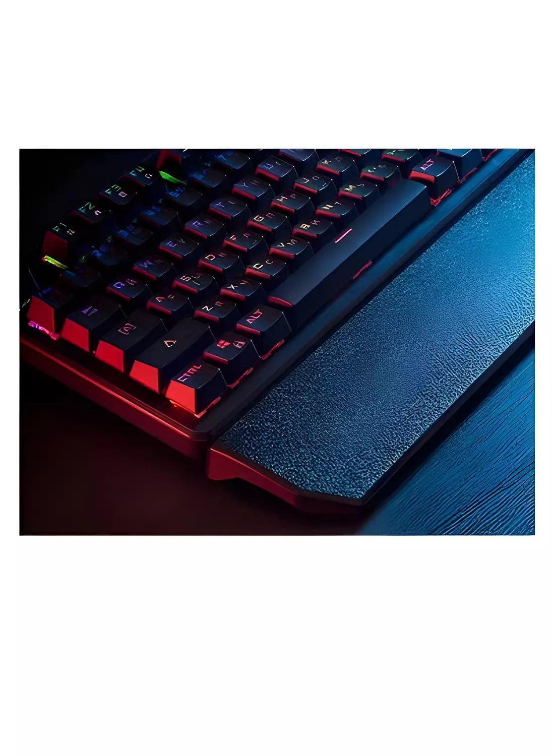 SVEN KB-G9500 Gaming Keyboard - Wireless Programmable, LED Backlight, Blue Switches, Durable Detachable Wrist Rest - Black 8