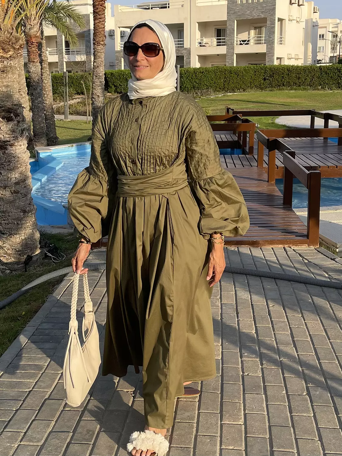 Serene poplin dress hover image