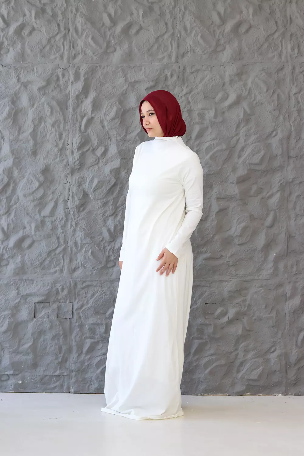 A-Line White Basic Dress 3