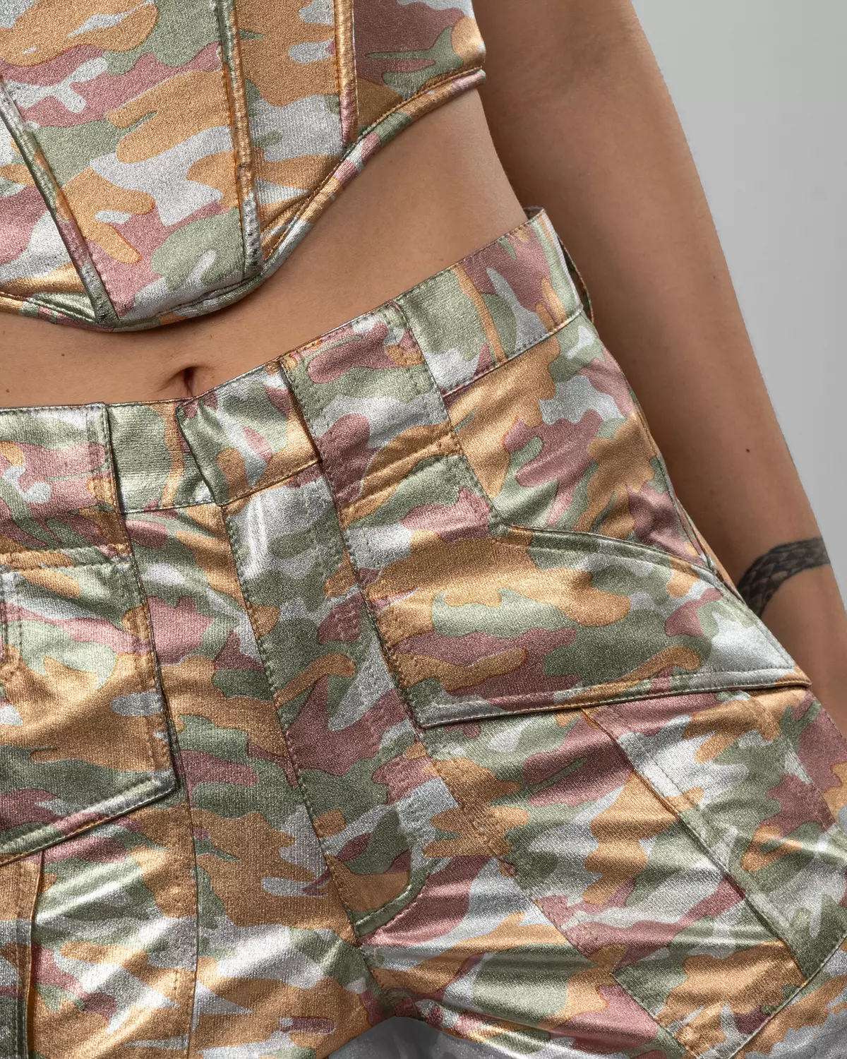 Metallic Multicolor High-Waist Shorts 4