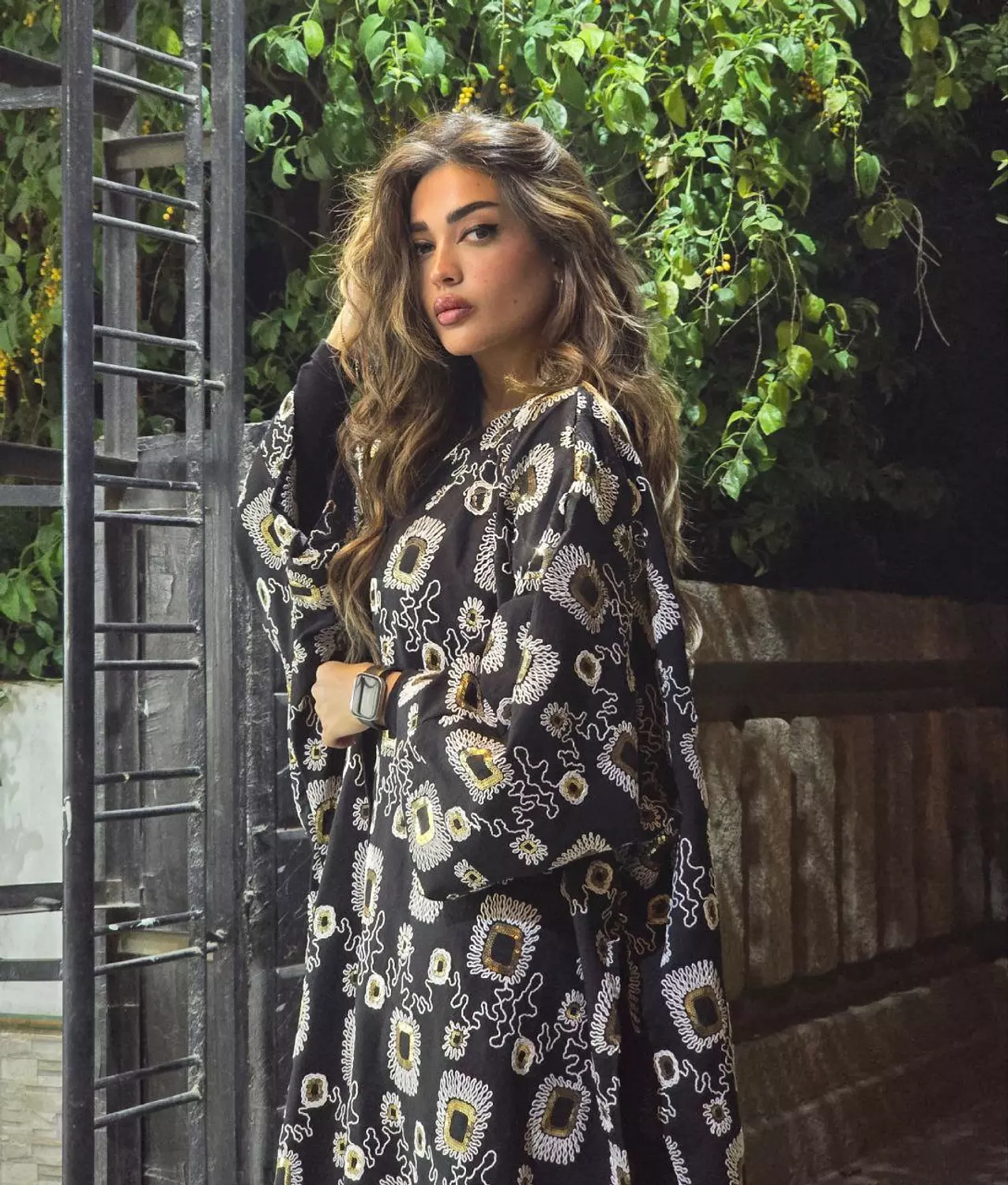 Black Embroidery Kaftan  3