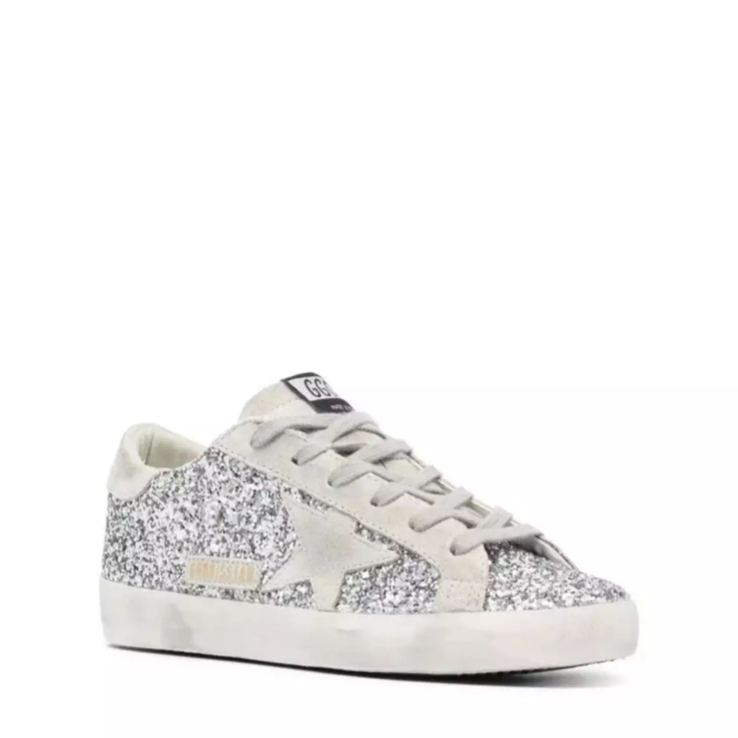 GOLDEN GOOSE Super-Star Glitter Sneakers - Silver hover image