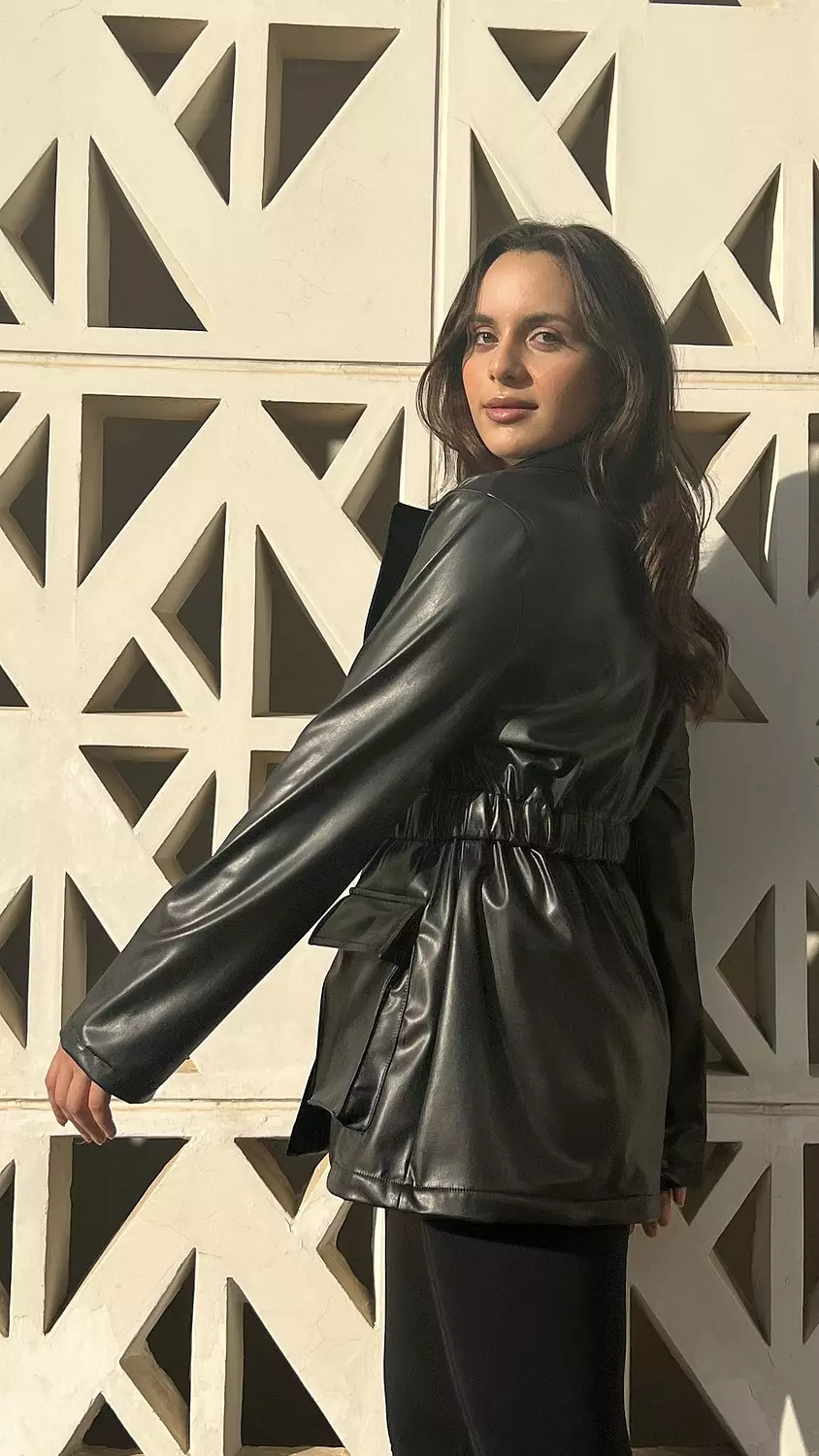 Leather Blazer - Black  3