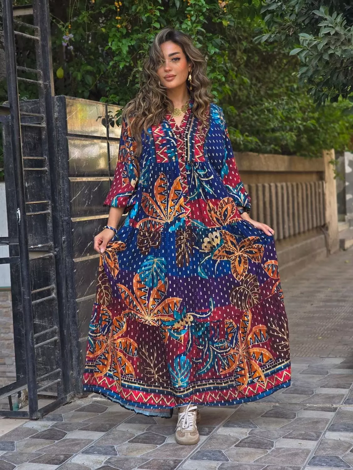 Navy blue boho dress 2