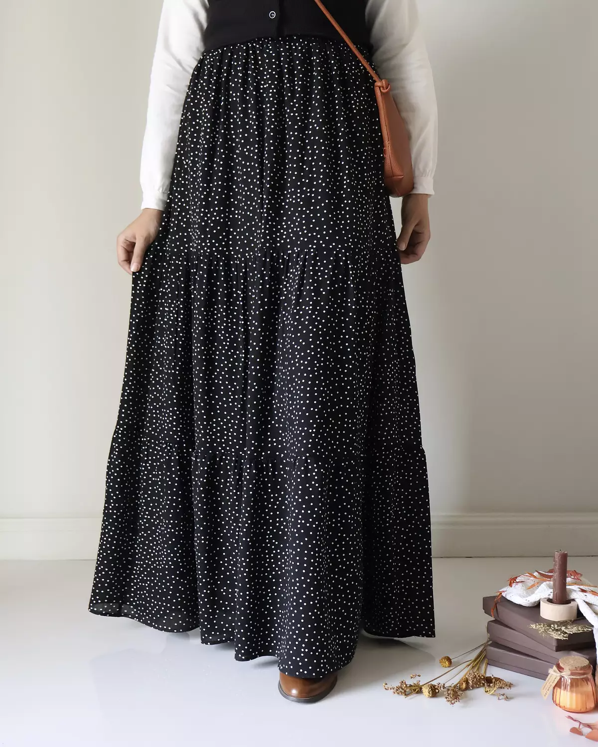 Cotton Crochet Black Dot Skirt 2