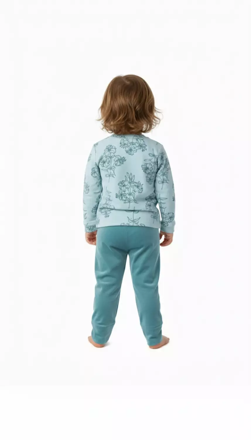 Shorto Girls Pajama Printed Flower PJ - 3101 -Turquoise 3
