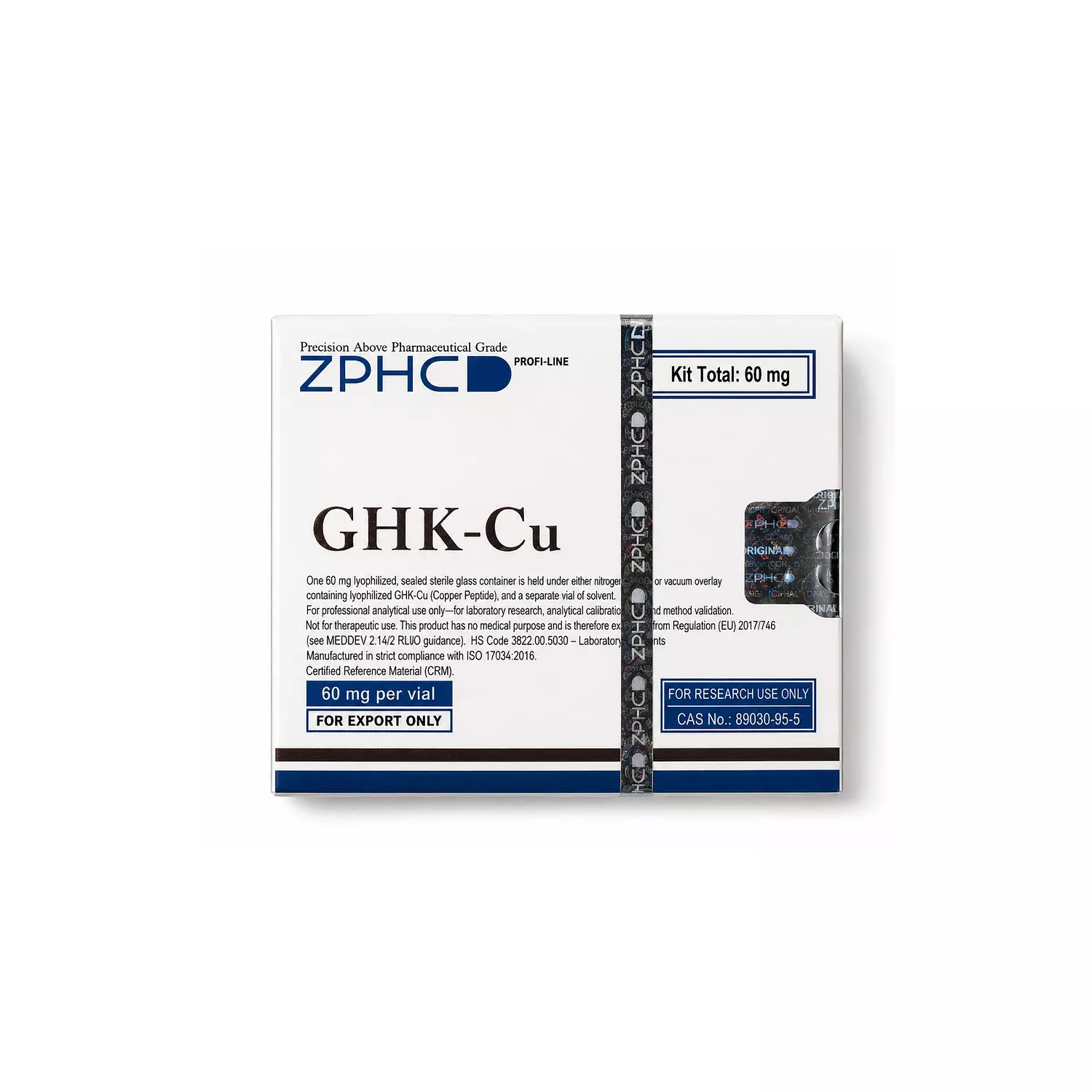 GHK-Cu 60mg Kit ZPHC (Lyophilized Peptide + Bacteriostatic Water) image