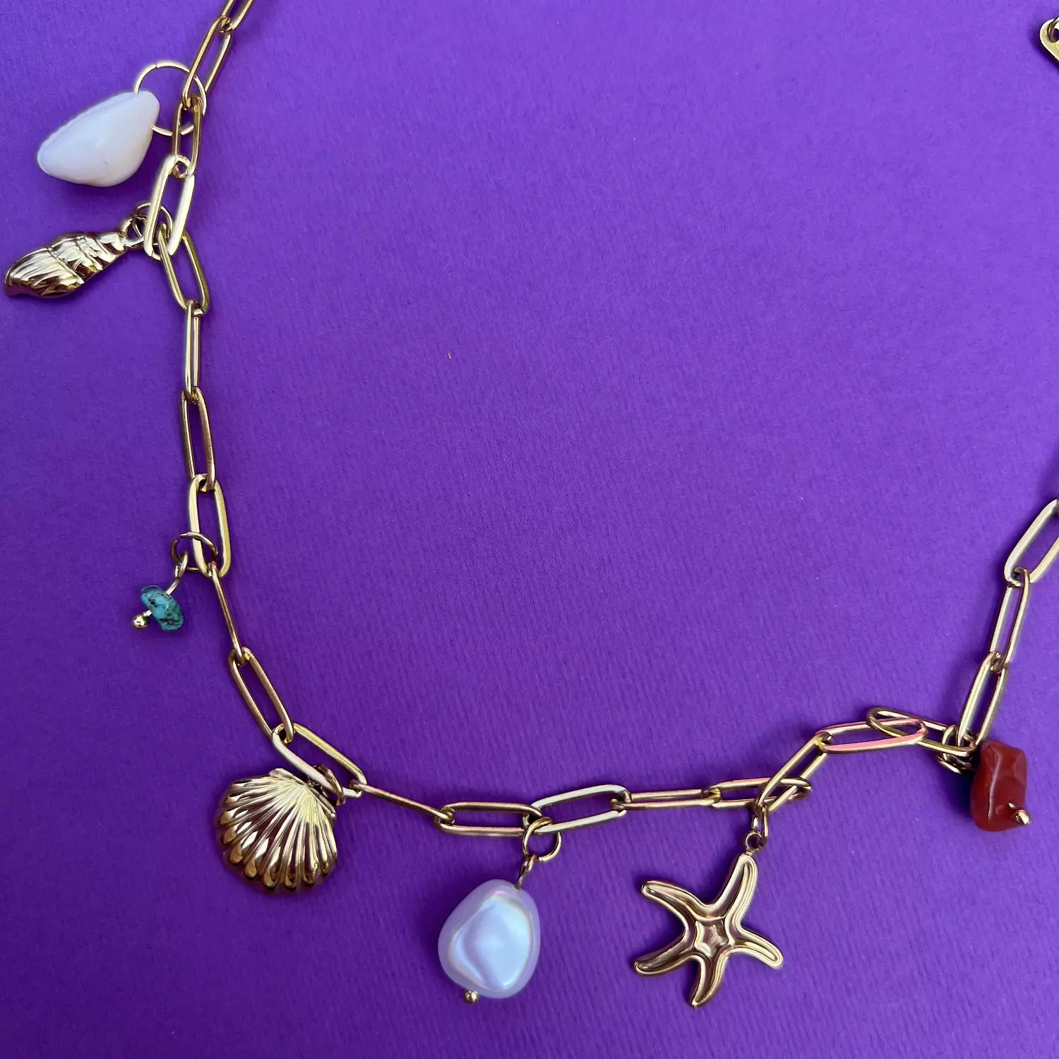 Delicate Seashells Charm Necklace  image