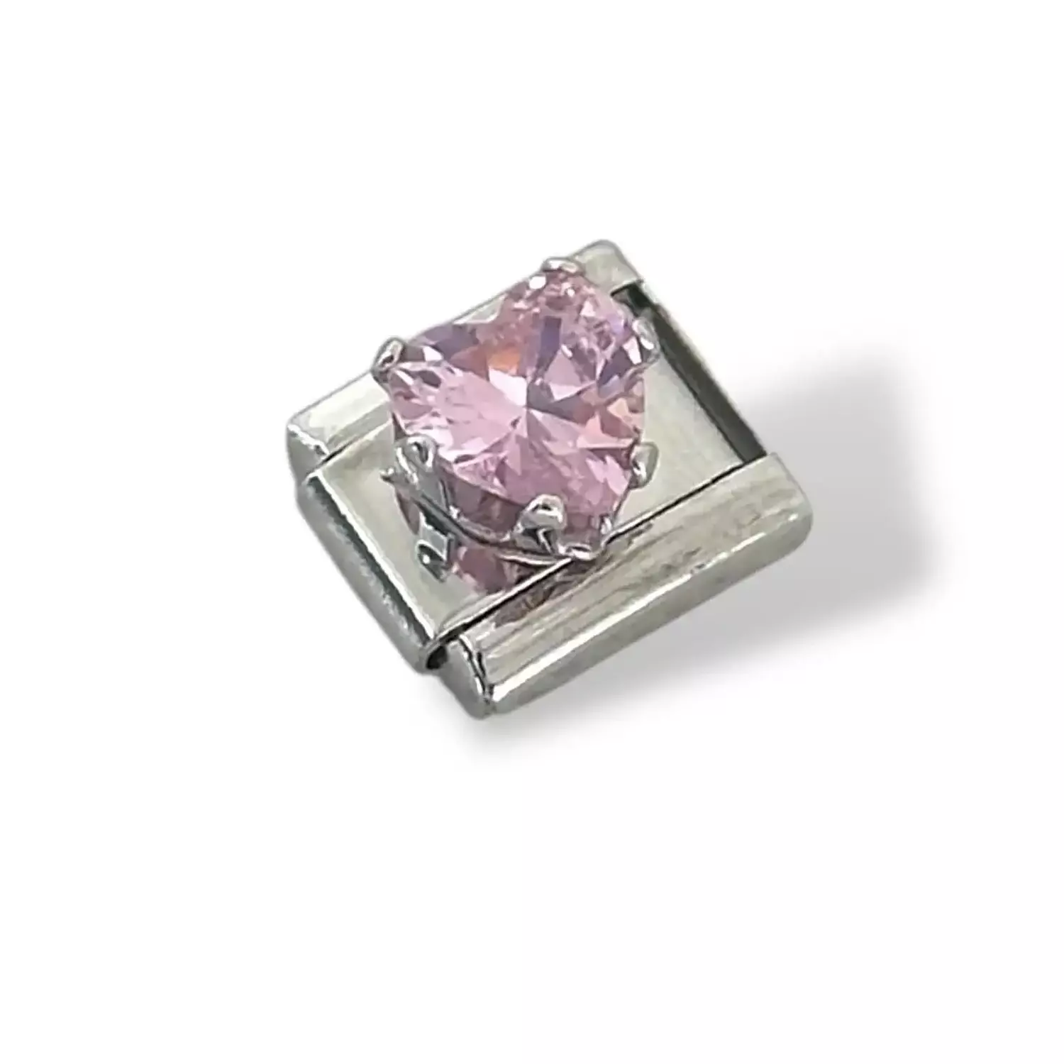 Pink Rhinestone Heart Charm  image