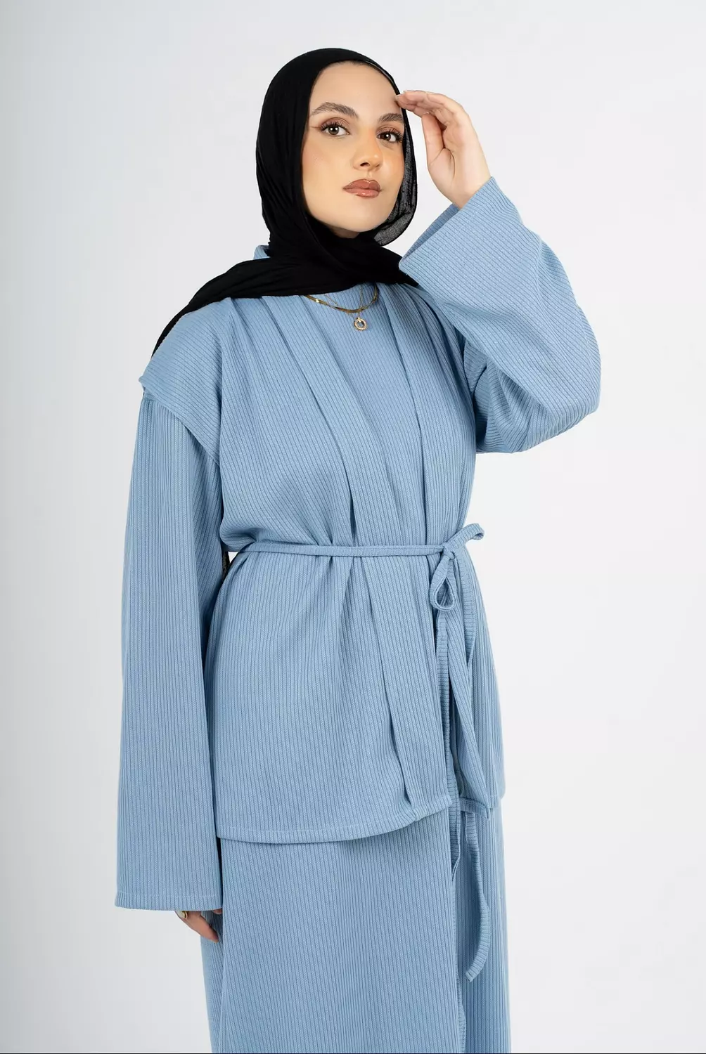 ARIA DRESS in Baby blue ( 2 piece ) hover image