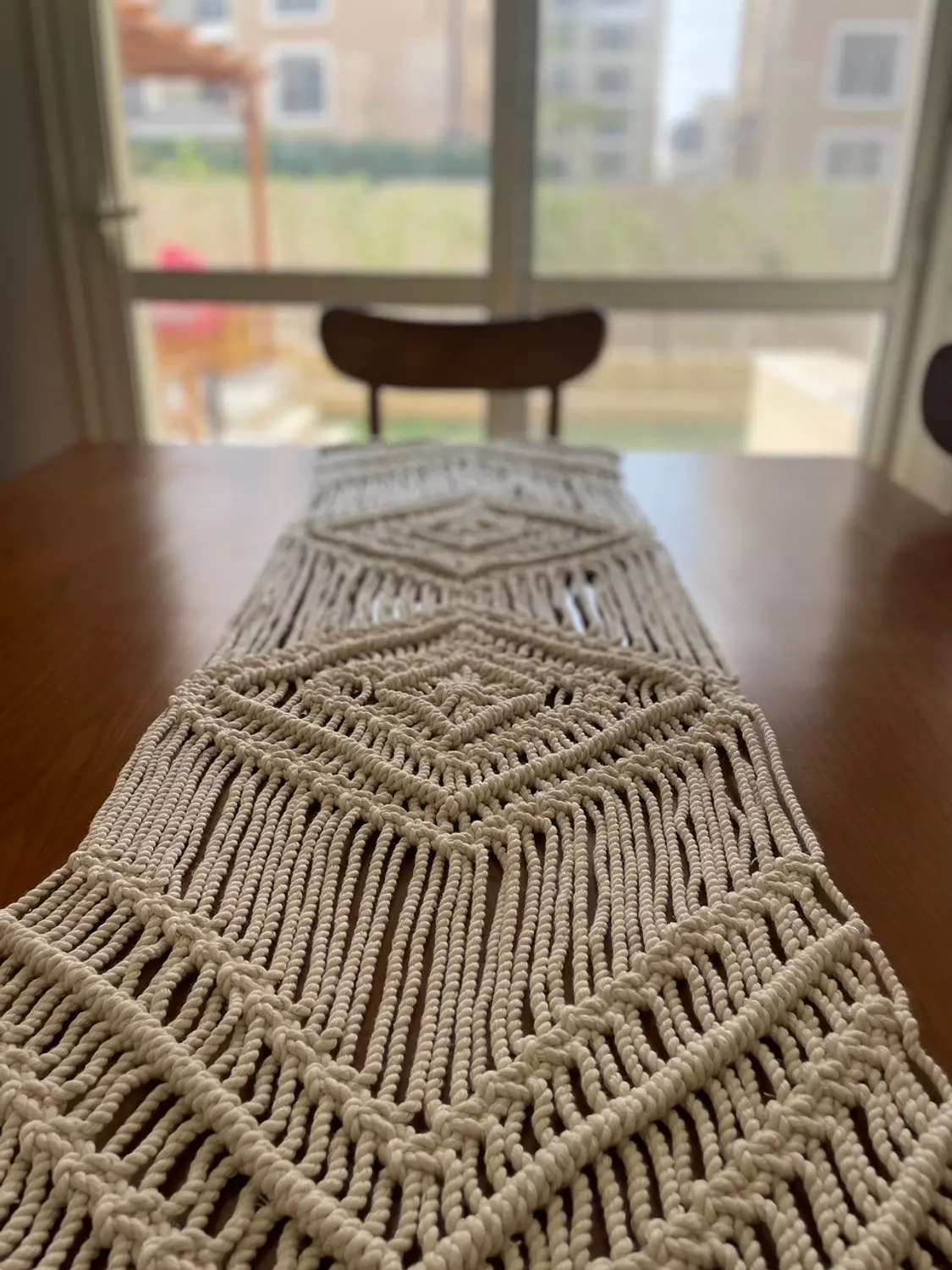 Cotton Macrame Double Diamond Runner    2