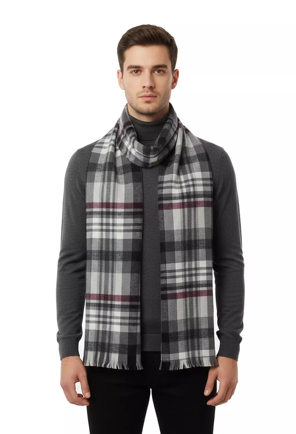 Check Shawl - 2359 - Grey * White * Black * Red image