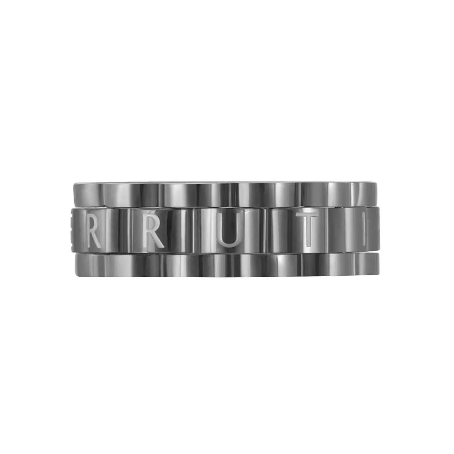 Cerruti 1881 Fluted Steel Logo Ring CIAGF0015702 1