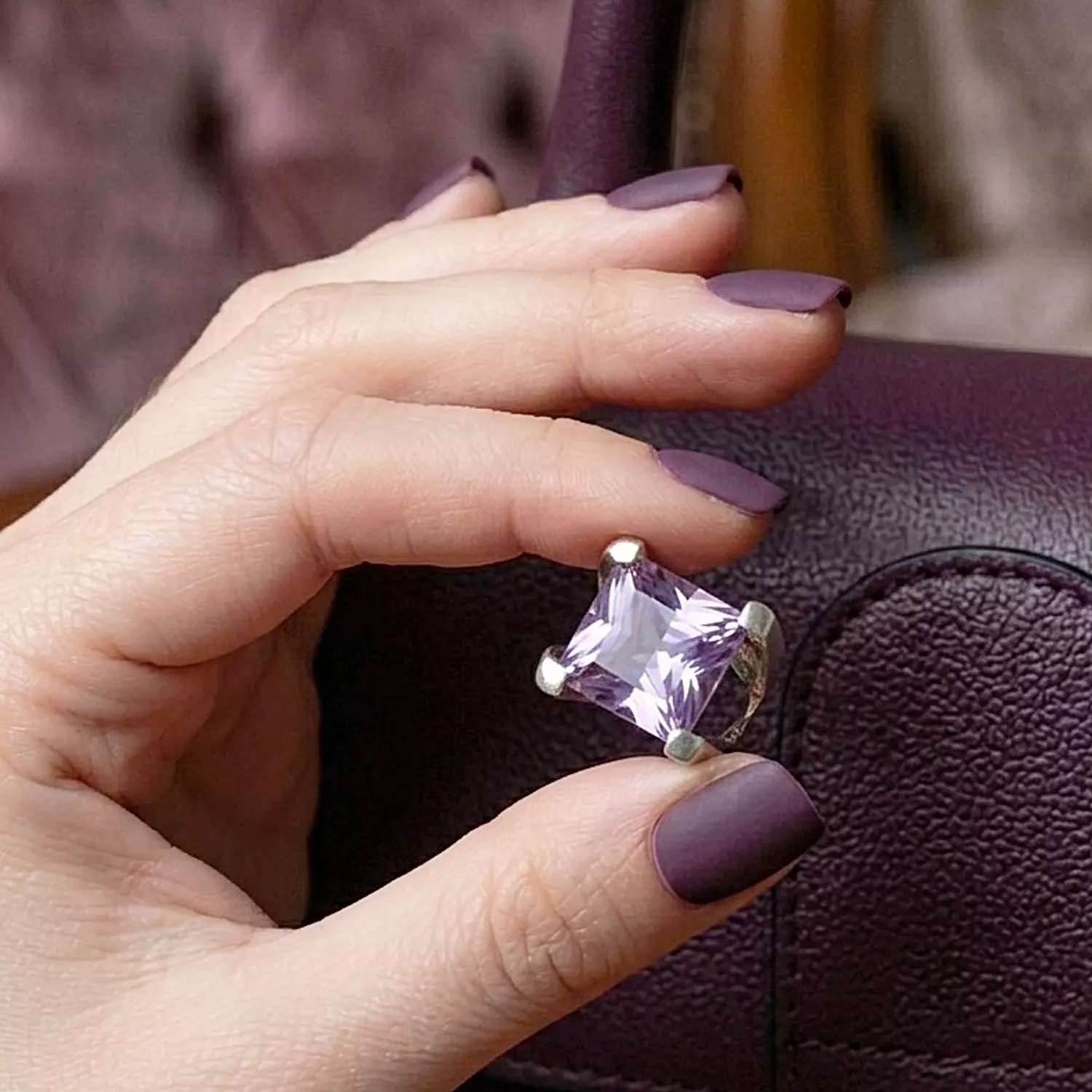 Square purple stone Ring 1
