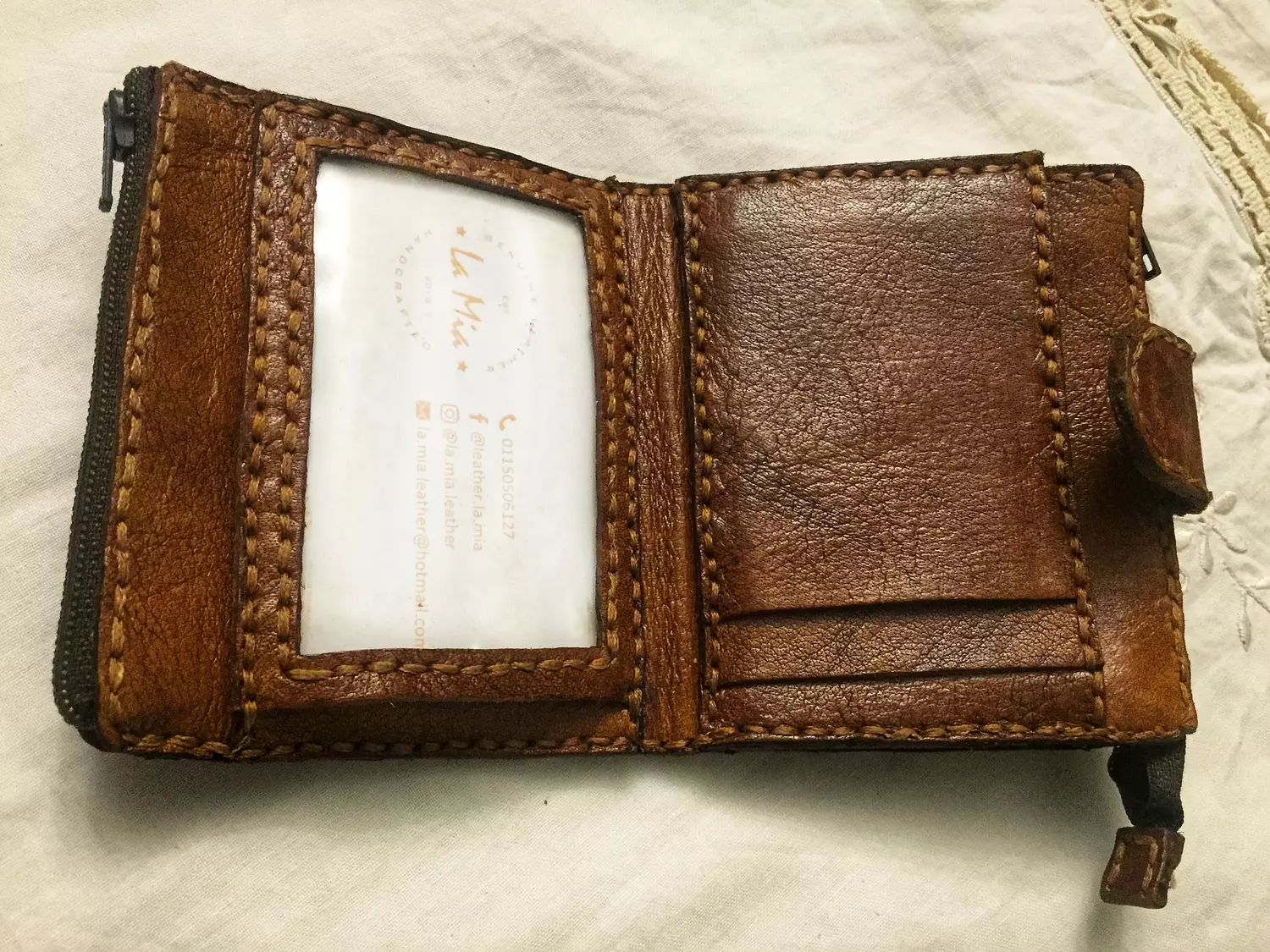 Tooled flowers leather wallet -flap closure 7