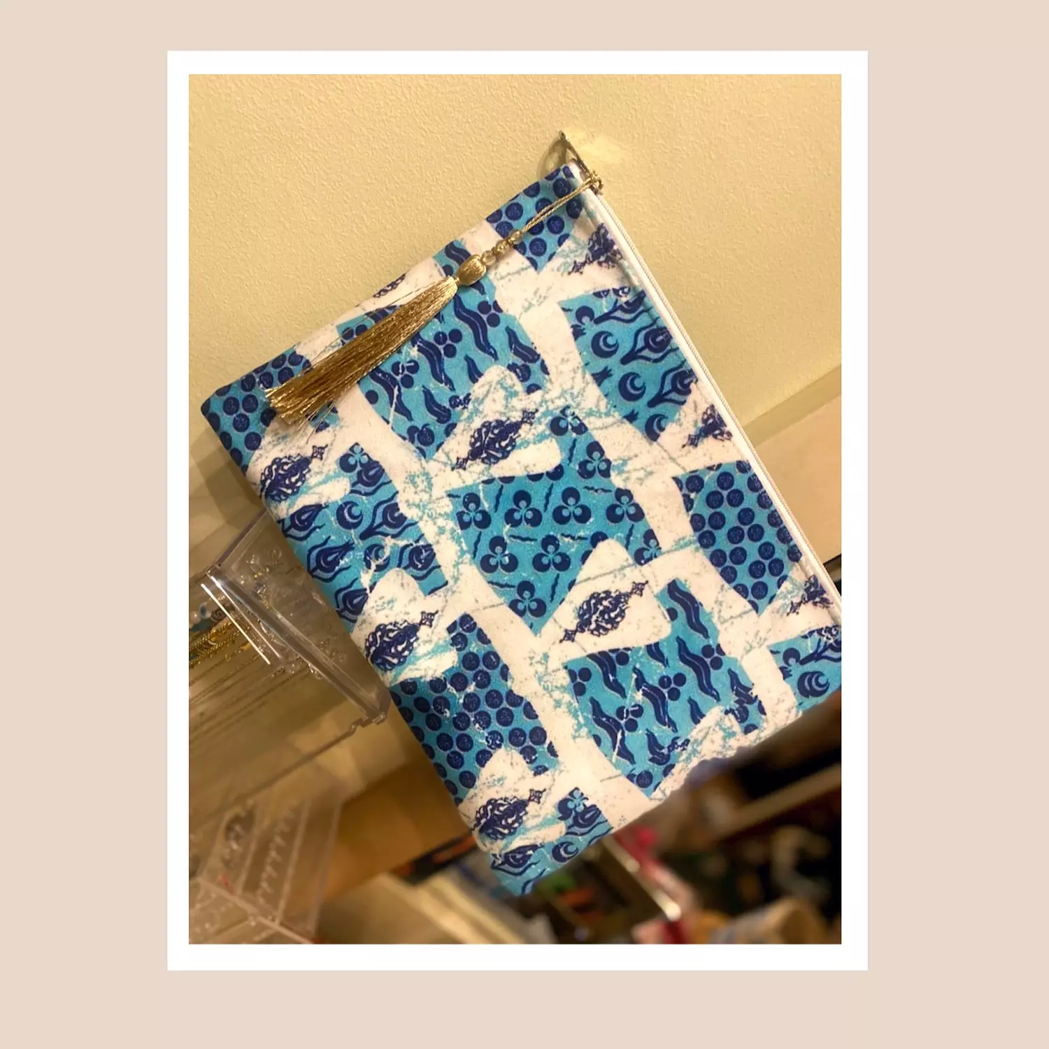 The Blue Kaftan Gold Tassel Pouch 8