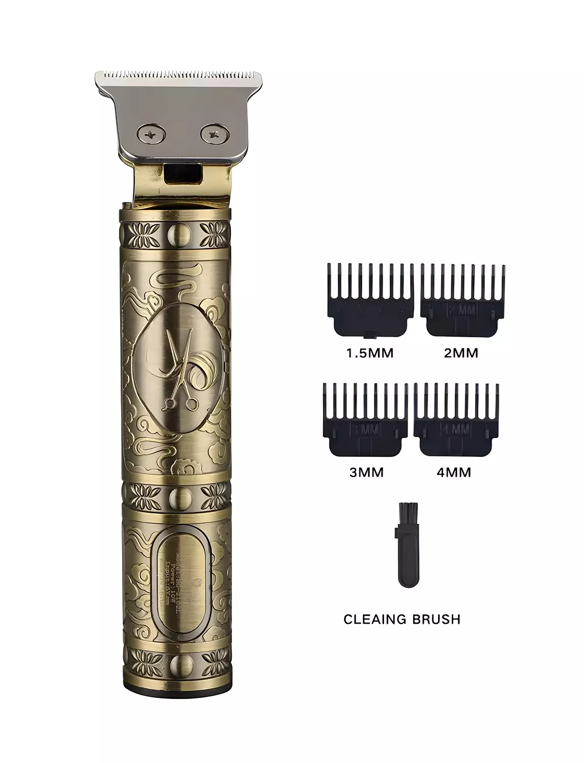 Kemei KM-T9 Gold Trimmer with LED Screen USB Charging 4 Combs hover image