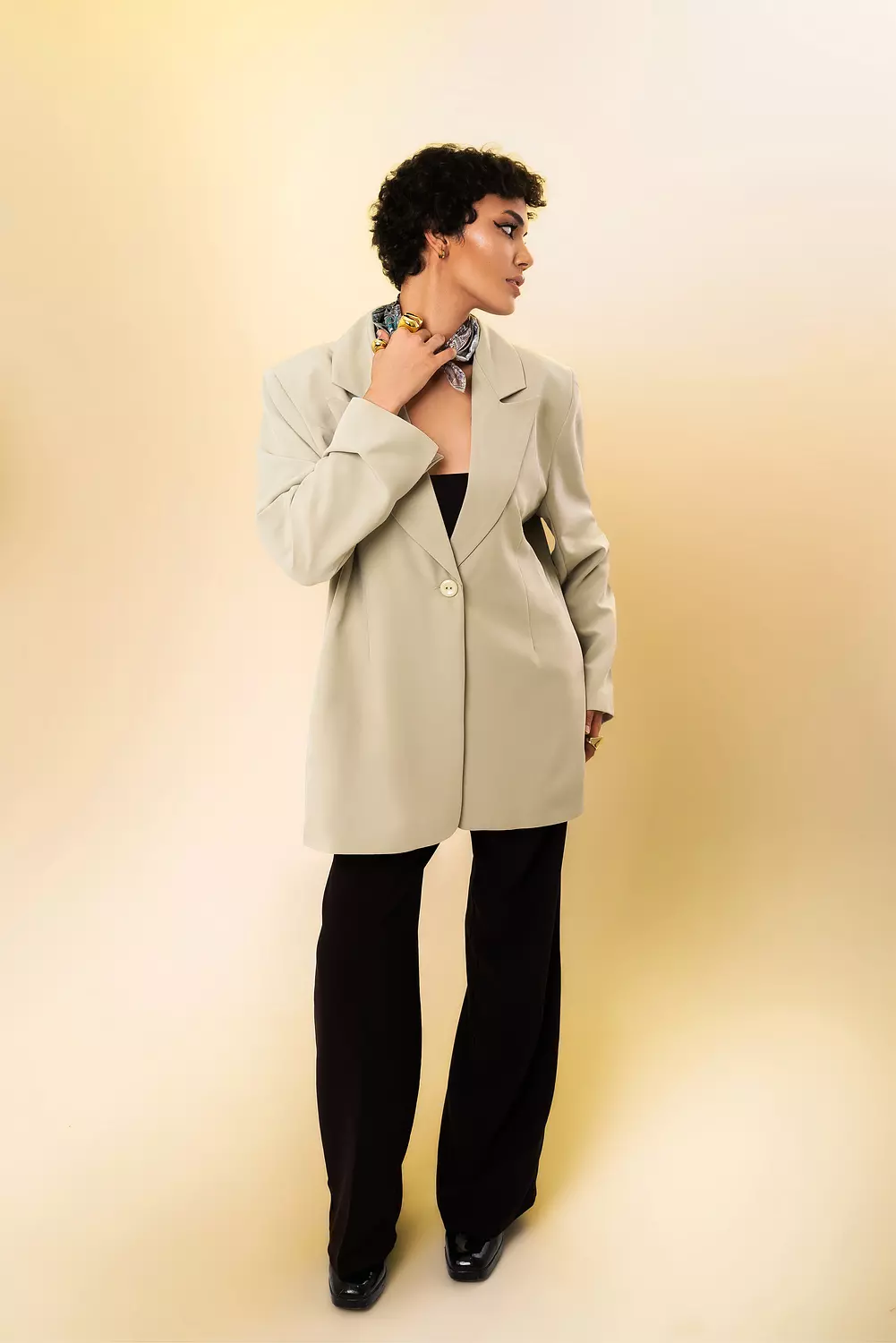 Easy Mint Oversized Blazer - with a matching gift scarf  image