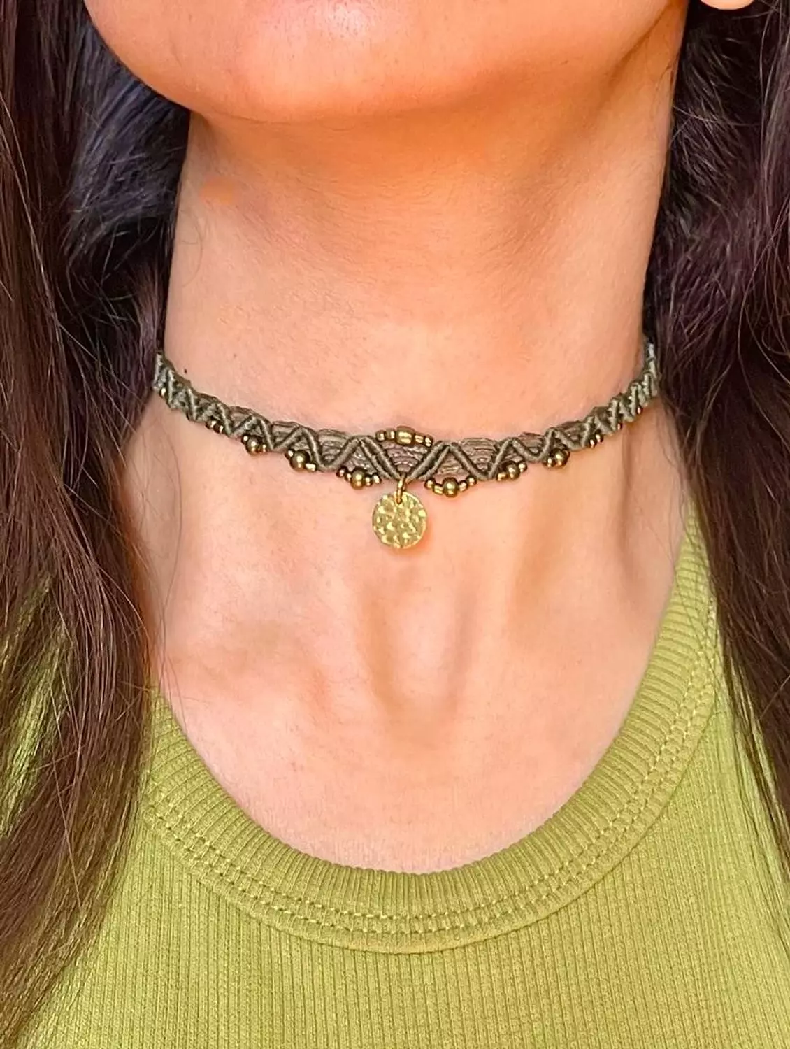 Brass coin choker | r_edelsteine_ shop