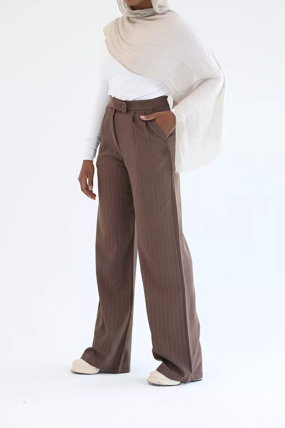 Brown striped classic pant 3