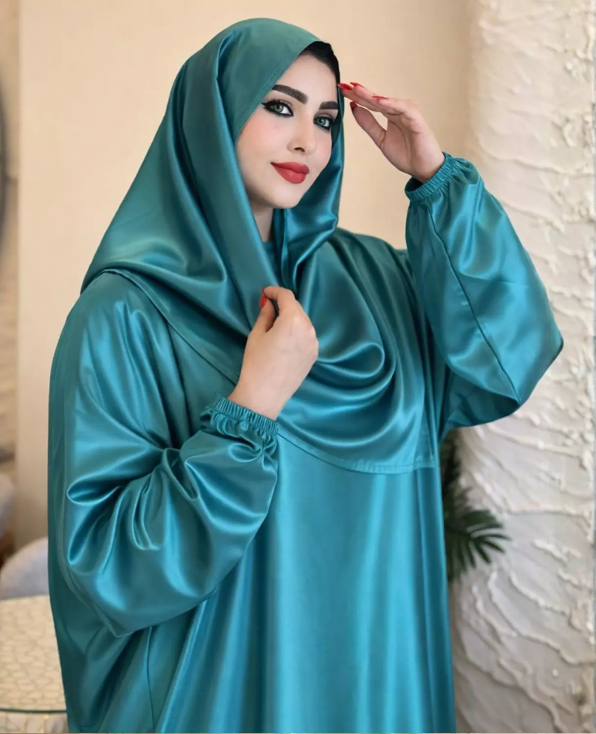 Satin Maxi Isdal with Attached Hijab 3