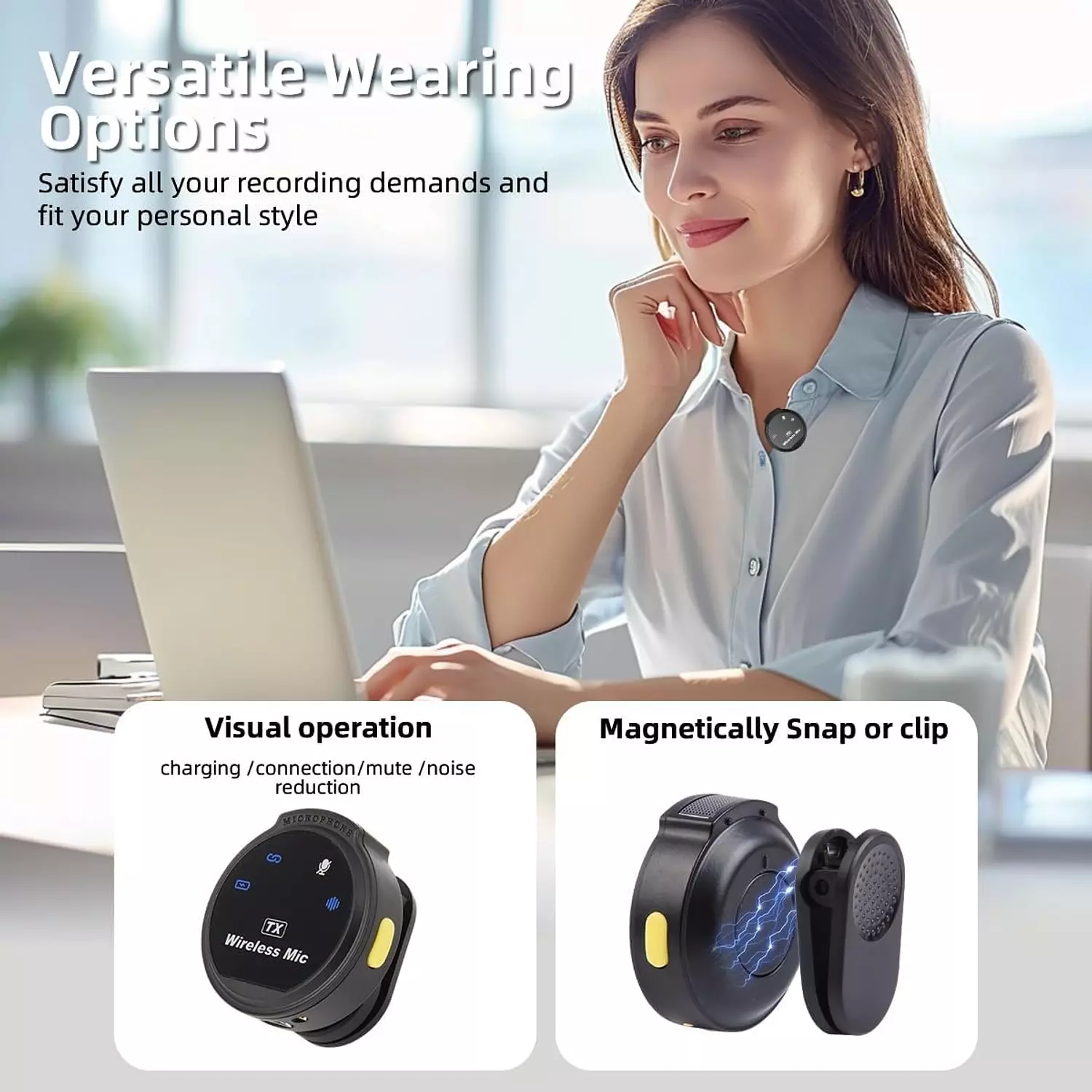 High-Sensitivity 2.4G Wireless Magnetic Microphone – Supports Instant Connectivity 6