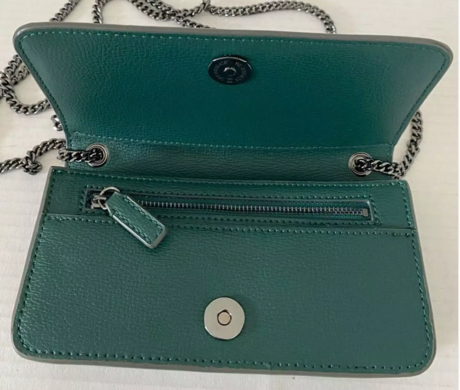 Crossbody pebbled leather bag KARL LAGERFELD emerald green  2