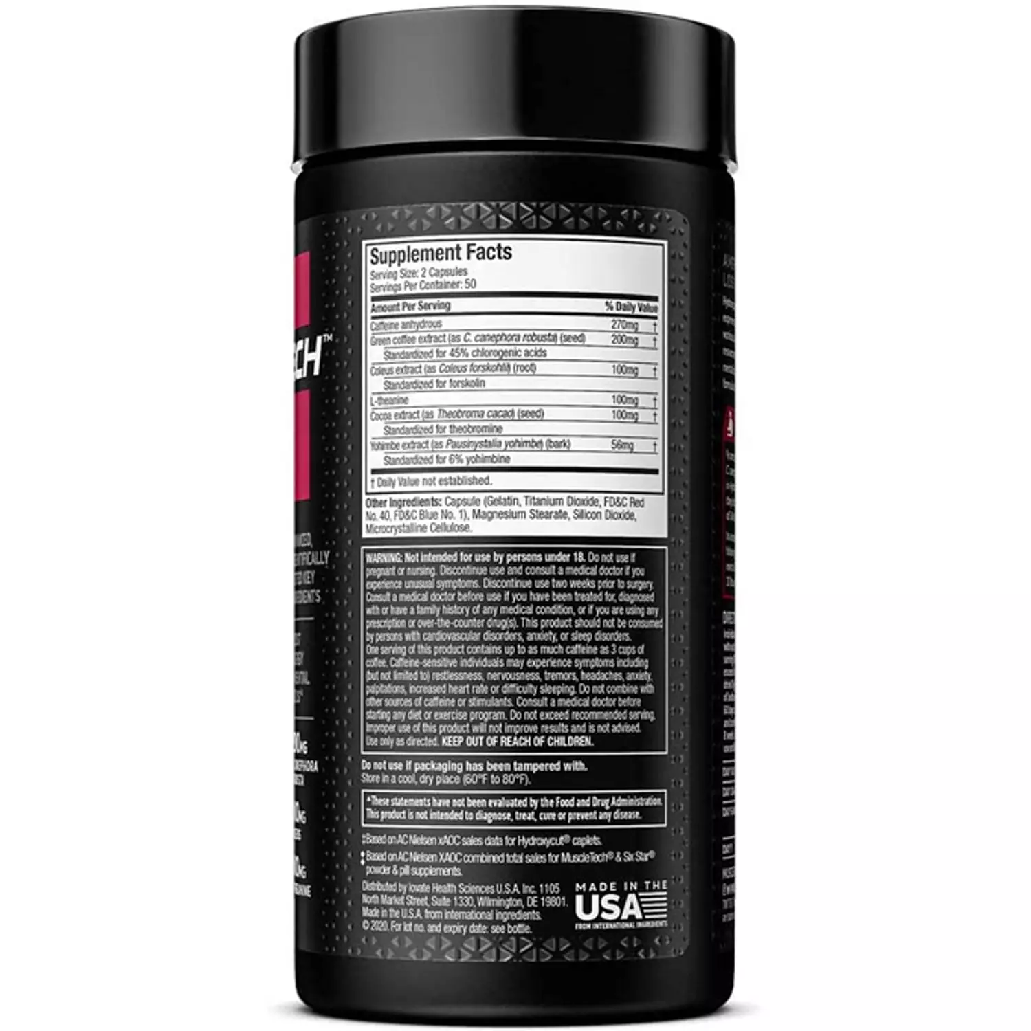 Muscletech Hydroxycut Hardcore Elite-50Serv.-100Caps. hover image