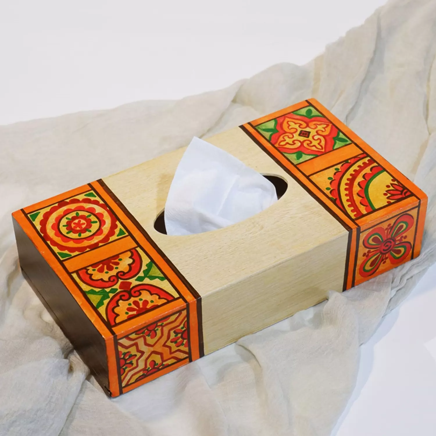Tissue box - Tiles orange image