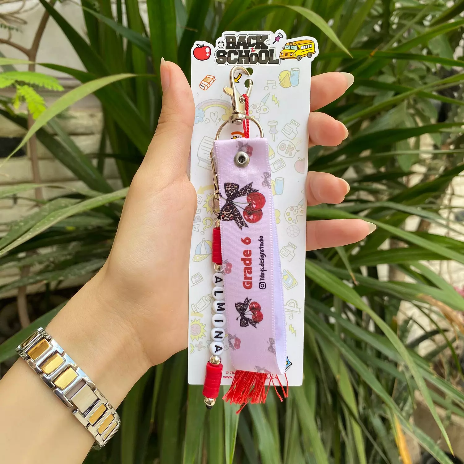 Cherry  Satin Keychain   1