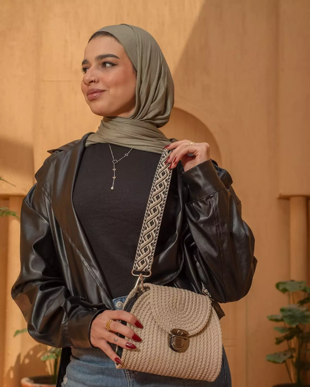 Cross Bag  (black-begie) image