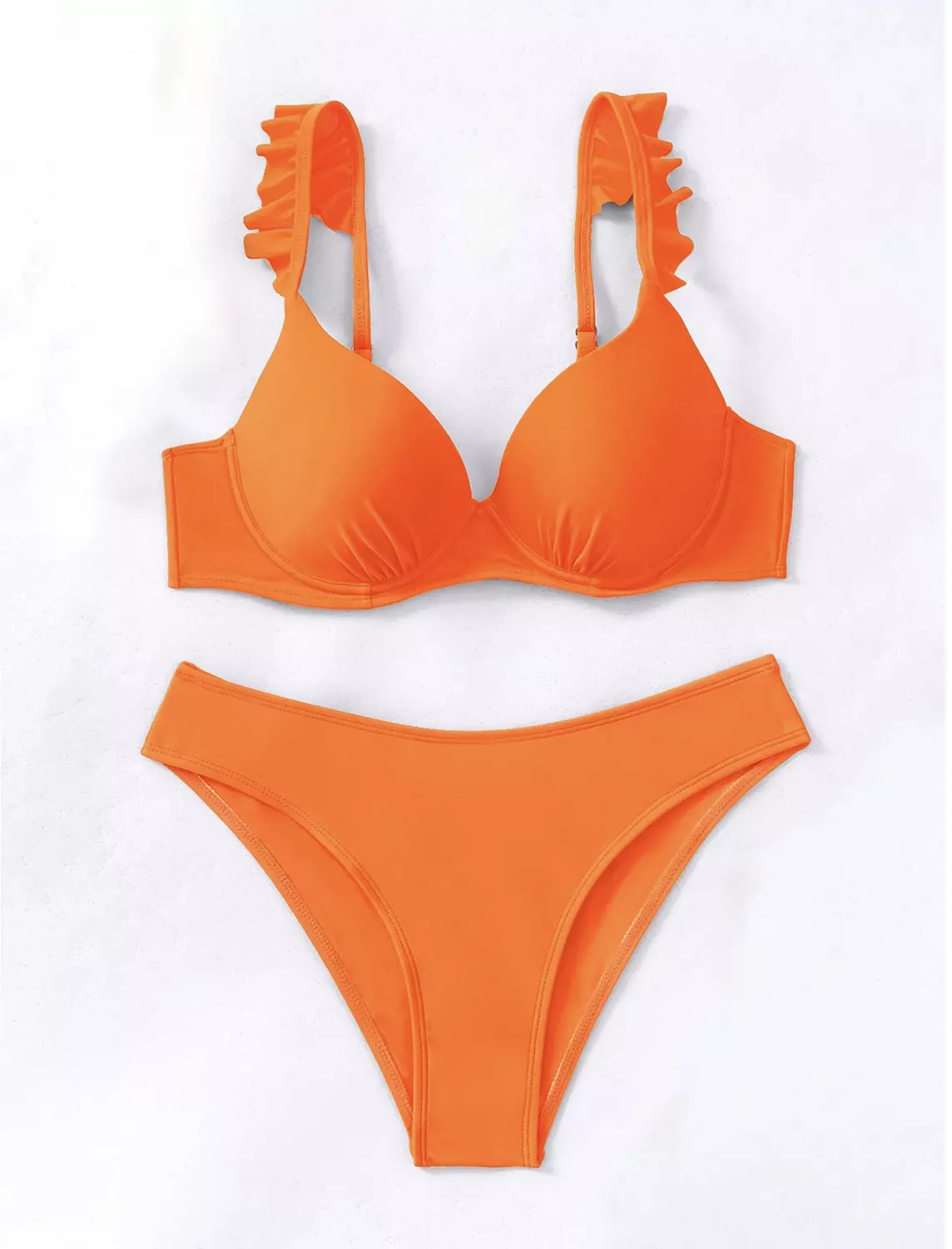 SHEIN Swim Summer Beach Ruffle Trim Push Up Bikini Set, Bathing Suit 2