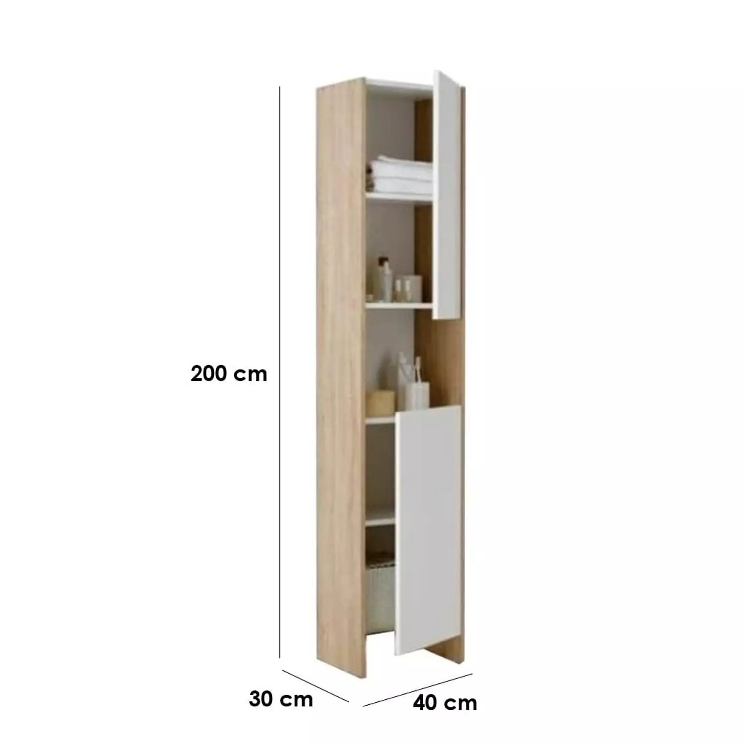 MDF Bathroom Storage Unit White  hover image
