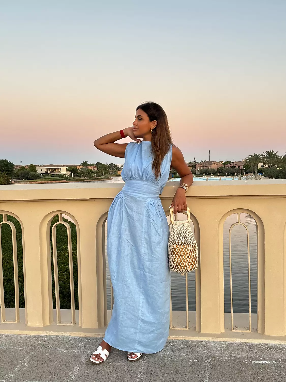 Baby Blue Waisted Dress 1