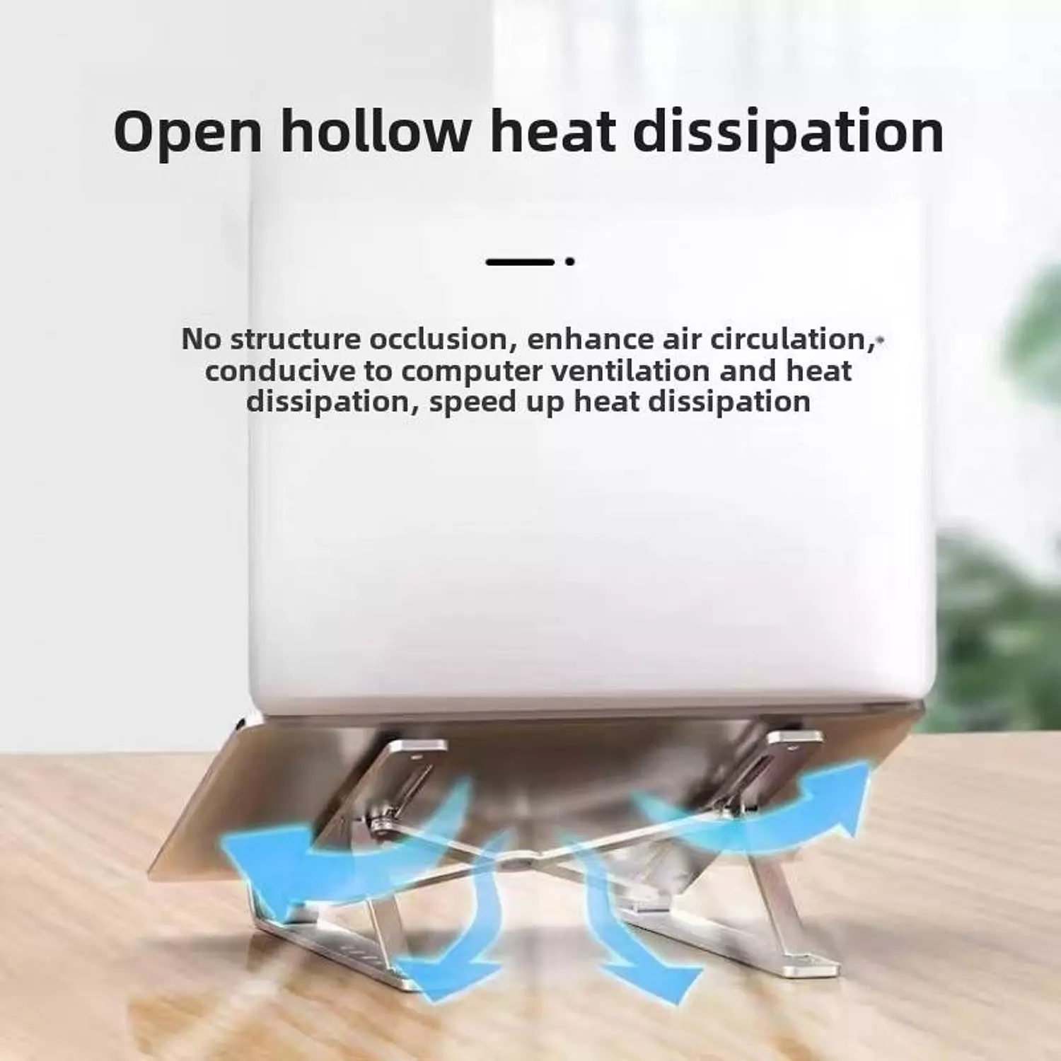 Creative Foldable Laptop Stand with 6-Level Lift Gray 4