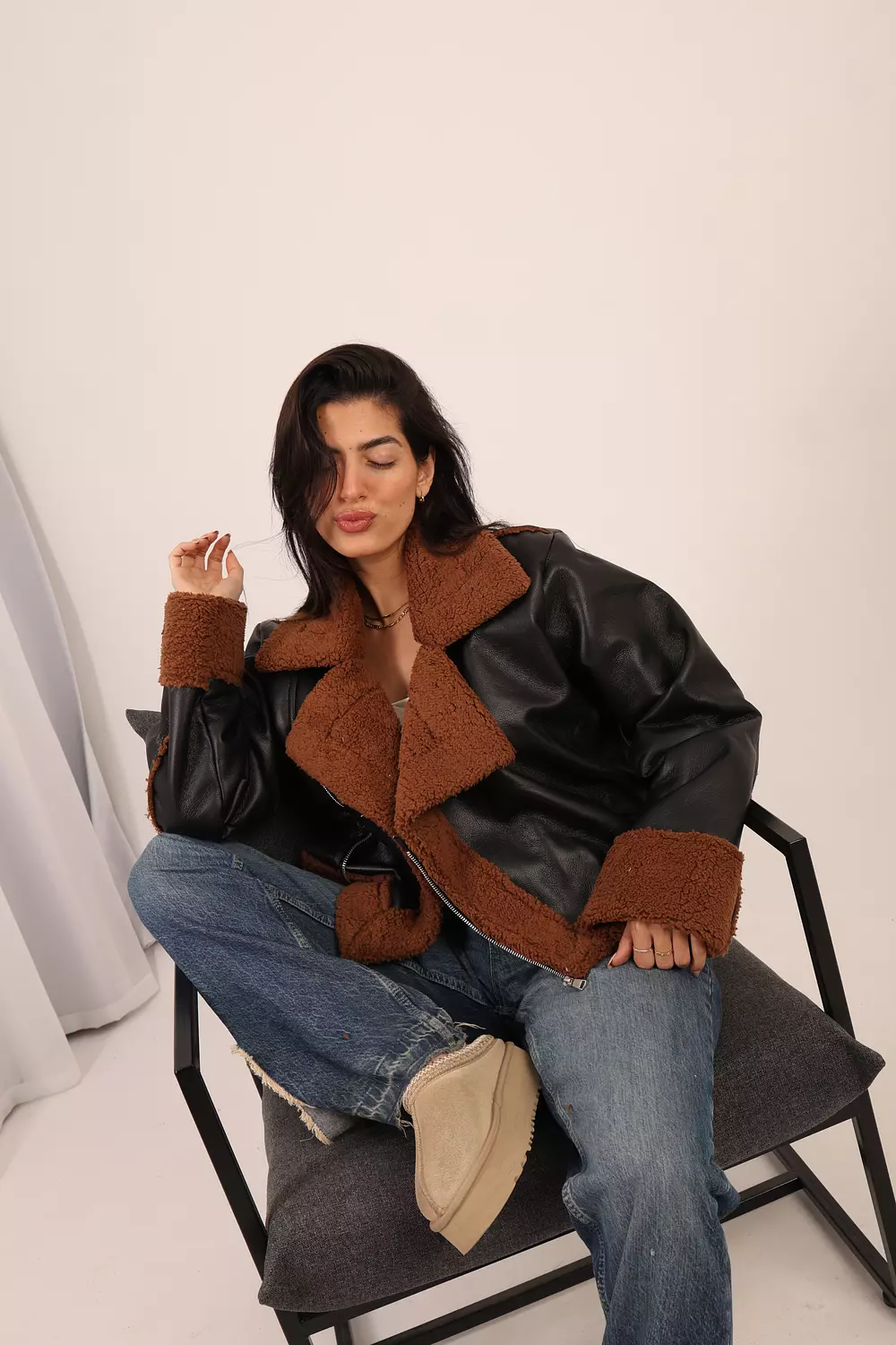 Espresso Shearling Jacket  3