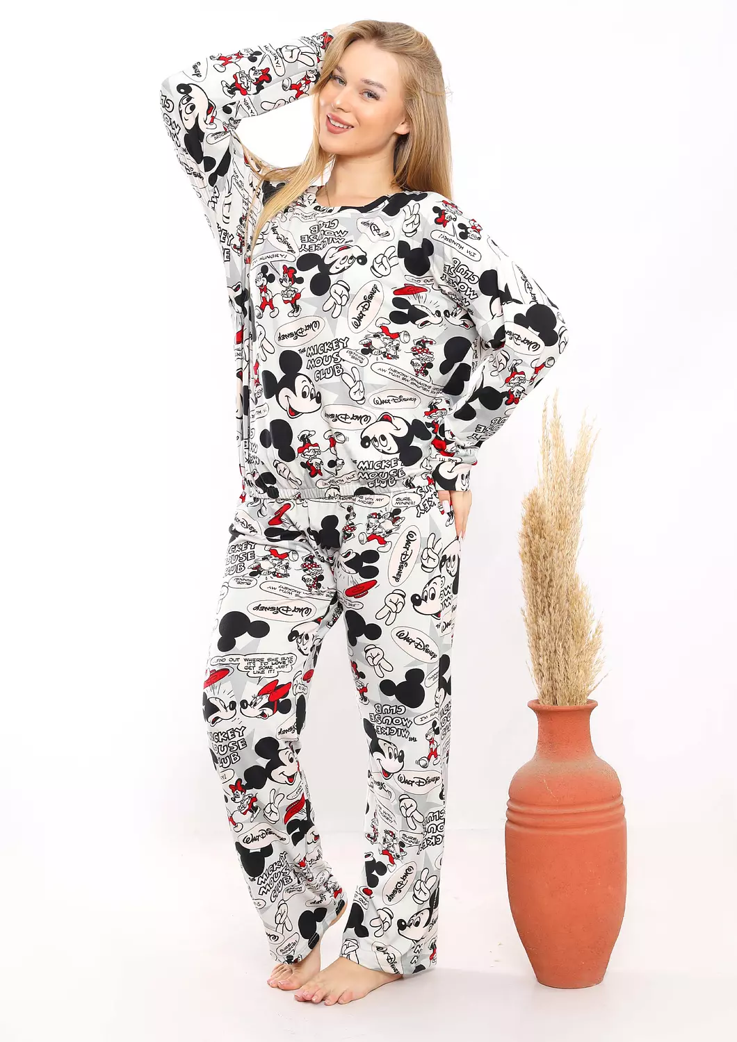 C354 mickey comics loose fit long sleeves pj set  5
