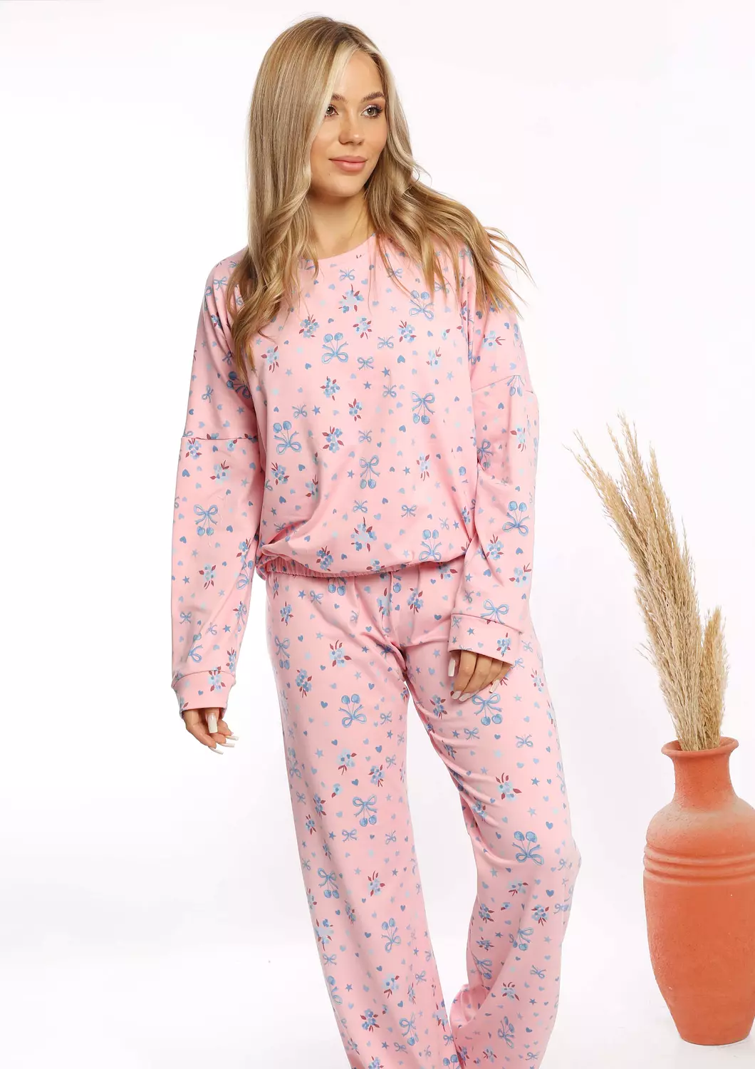 c339 Pink Ribbons pajama set  1